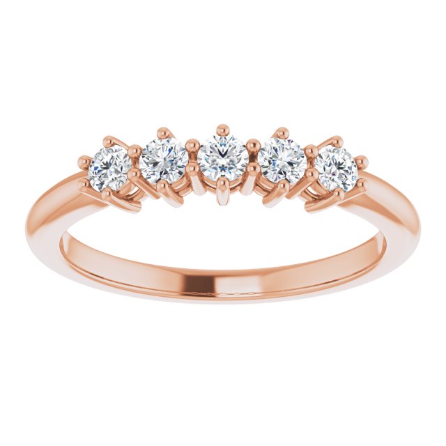 0.34 ct. Round Cut Diamond Wedding Band 5 Stone Anniversary Ring-VIRABYANI